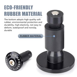 Civwesi 2 PCS Motorcycle Handlebar Rod End Plug, Alloy Rubber Shockproof Large Displacement CNC Mirror Handlebar Plug, Quick Repair Modification Accessories, for Most Motorcycles Bicycles (Black)