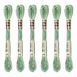 PATIKIL 6 Skeins Embroidery Floss, Polyester Embroidery Threads Bracelets String for Cross-Stitch Hand Embroidery, Green Mix