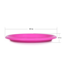 Mintra Home Reusable Plastic Plates (Fuschia, Large 12pk (8.5 in))
