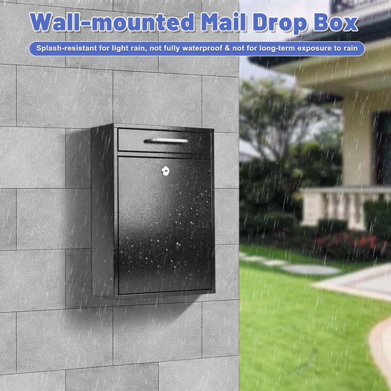 KYODOLED Steel Key Lock Mail Boxes Outdoor, Locking Wall Mount