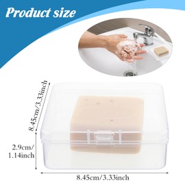 Mabor Pack of 2 Plastic Soap Box Travel Waterproof Soap Box Transparent Soap Dish with Lid Soap Dish Portable Soap Holder for Bathroom Shower Hiking