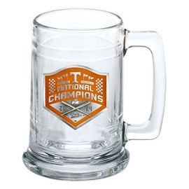 Tennessee 2024 Baseball Champ Beer Stein Glass | 15 Ounce German-Style Beer Glass | Intricately Crafted Metal Pewter Alma Mater Inlay