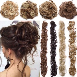 XXXL Hair Extensions Hairpiece Hair Band Updo Hair Styles Voluminous Curled Messy Bun Ponytail Hair Extension Long Ponytail light brown
