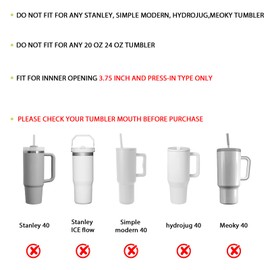 Zukro Replacement Lid for 50 oz & 40 oz cold1 Reduce Tumbler, Fit for 42 oz, 35 oz, 30 oz Yeti Rambler Tumbler, Press-in Leakproof 2-in-1 Flip Straw Lid fit for Hydrapeak 40 oz Cup, Lavender