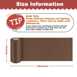 GEYYANG Leather Repair Kit for Furniture, 4 x 63 Inches self Adhesive Leather Repair Tape for Damaged Leather Furniture, Sofa Seating, Leather Goods(Brown - Litchi Grain)
