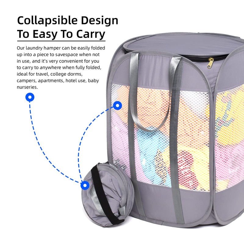 1.5 Loads, Pop-up Laundry Hamper with Extended, Thickened and Reinforced