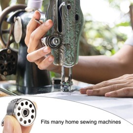 Bobbin Case, 3pcs Stainless Steel Sewing Machine Bobbin Holer and 15pcs Replacement Sewing Machine Bobbins Universal Accessories Part for Front Loading 15 Class Machines