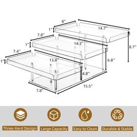 Nagpew Clear Cupcake Stand, 3 Tiered Acrylic Dessert Table Display Set, Food Display Riser Serving Platter for Wedding, Birthday Party, Baby Shower, Buffet