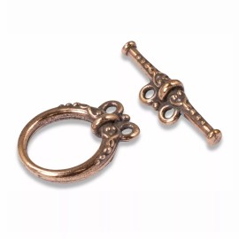 TierraCast 1 Set Copper Heirloom Two Strand Toggle Clasp, TierraCast Clasp for DIY Jewelry