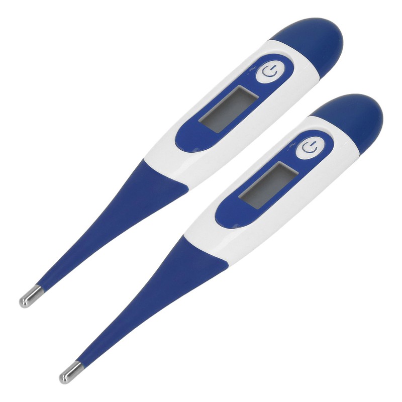 2Pcs Animal Thermometer Plastic Shell Accurate LCD Display Electronic Thermometer