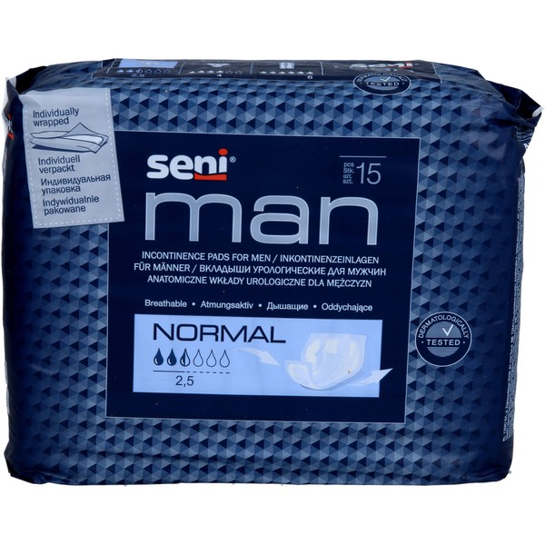 Seni Man Normal Inkontinenzeinlagen für Männer, 15 St. Einlagen