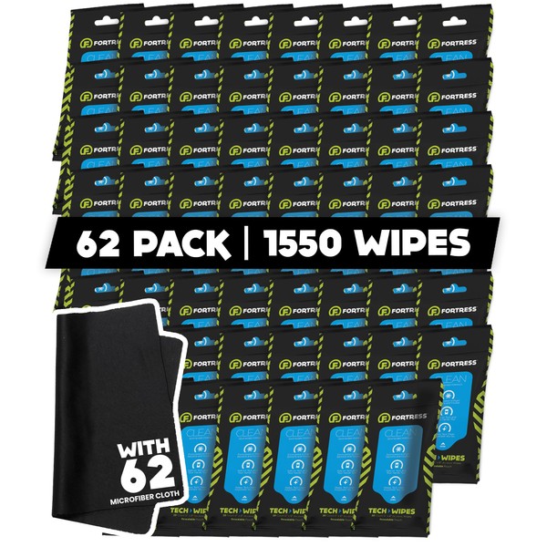 Fortress Electronic Wipes With Microfiber Cloth (25 ct, Pack of