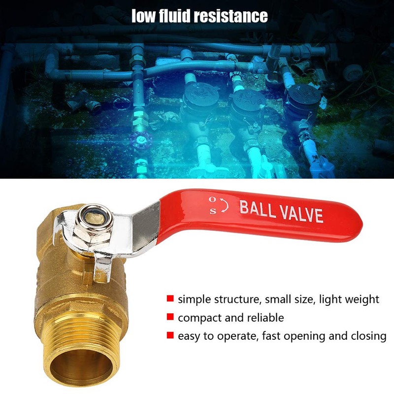Akozon Ball Valve 3/4" BSP DN20 Brass Pipe Ball Valve