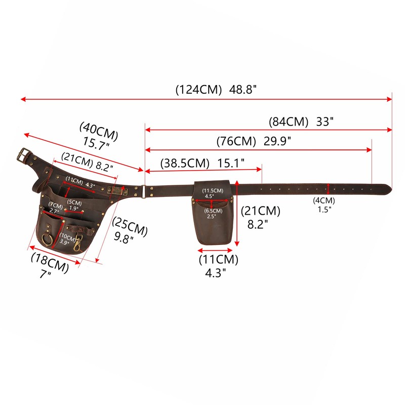 Tourbon Leather Garden Florist Tool Belt Utility Apron Tools Holster