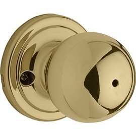 Weiser Huntington Brass Door Knob, Interior Door Handles/Privacy Knobs for Bedroom and Bathroom Doors, Keyless Bathroom/Bedroom Door Lock, Traditional Home Décor