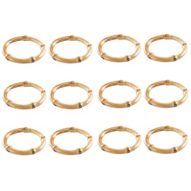 Natural Bamboo Handmade Napkin Rings Dinning Table Rustic Style Decor for Wedding Party Restaurant Hotel Serviette Buckle (Inner Diameter 4cm,12Pcs)