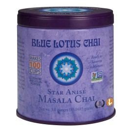 Blue Lotus Organic Sugar Free Spiced Chai Instant Tea 3 Ounce Tin