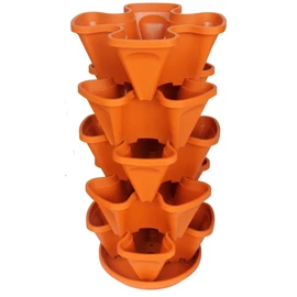Mr. Stacky TC-1 Planter, Terra Cotta
