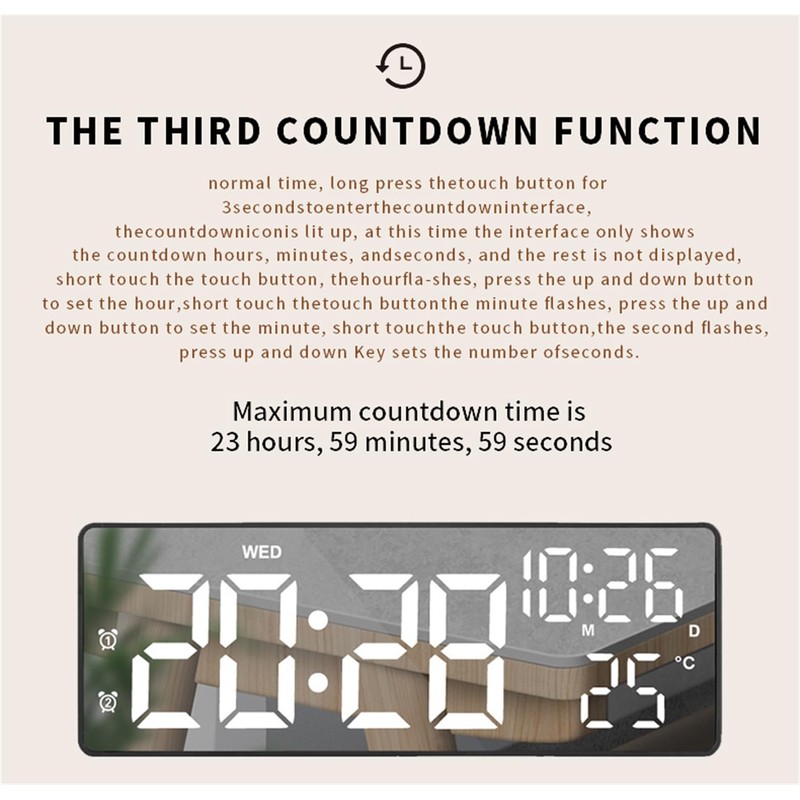 SonoYU Digital Alarm Clock, Bedside Desk Table Clock, Alarm Clock