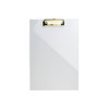 Dany Marcus Clear Acrylic Clipboard with Gold Metal Clamp, Rubberised