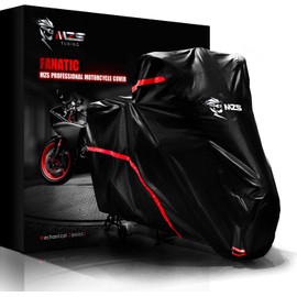MZS Motorcycle Cover - All Season Weather Outdoor Waterproof Protection fits up to 86 inch L Compatible Sport Bikes Cruiser - Vents Night Reflective Tear Scratch Proof Sunblock Adjuster Buckle