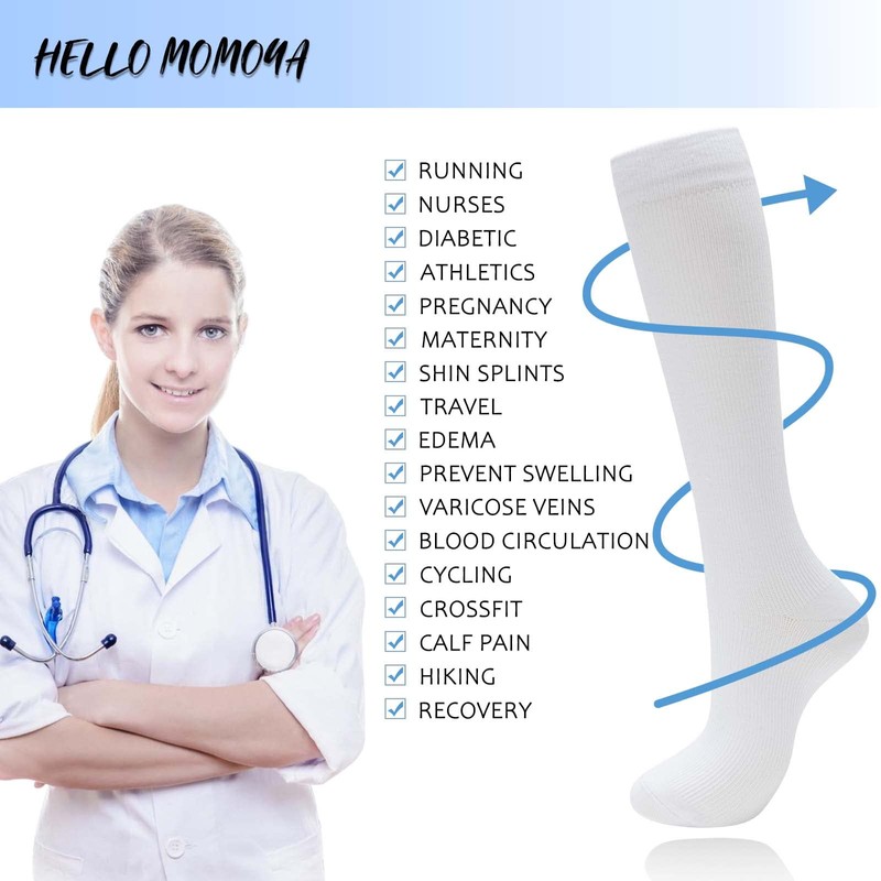 Hello Momoya Compression Socks for Women Men Circulation Knee High