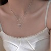 925 Sterling Silver Butterfly Necklace for Women Double Layer Clavicle