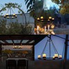 Outdoor Chandelier Solar, Hanging Candle Lantern with 7pcs Solar Powered