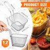 Mini cesta cuadrada de acero para freír, cesta de acero