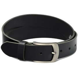Volmer ® black leather belt made of buffalo leather, 38 mm wide and approx. 3-4 mm thick, can be shortened #10125 -