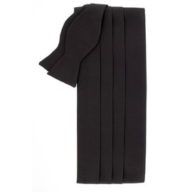 David Donahue Silk Self-Tie Bow Tie & Cummerbund Set in Black Faille (CH110001)