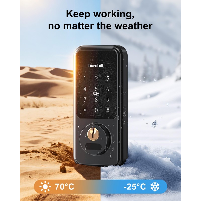 Smart Front Door Lock Set: Hornbill Keyless Entry Door Lock