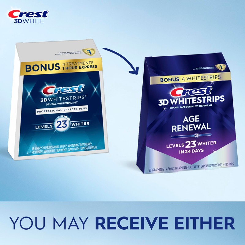 Crest 3D Whitestrips Age Renewal – Teeth Whitening Kit, 24