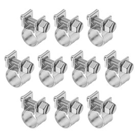 PATIKIL 10 Pcs 9-11mm Mini Fuel Injection Hose Clamps Stainless Steel Adjustable Clamp