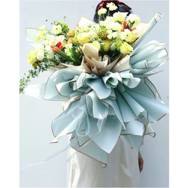 XICHEN 20 Sheets Pure color Waterproof gold edge Flower Wrapping Paper,Florist Bouquet Supplies,DIY Crafts,Gift Packaging or Gift Box Packaging, 22.8x22.8Inch(Clear Sky Blue)