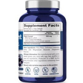 NusaPure Black Currant 2500 Mg Equivalent Per Powder Caps 200 Veggie Capsules