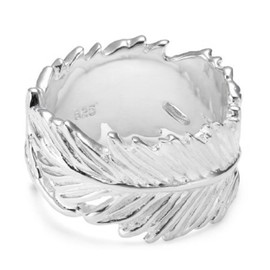 Vinani Ring Feder Arizona glänzend massiv Sterling Silber 925 Größe 60 (19.1) RFE60