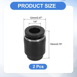 sourcing map 4Pcs Pneumatic Cap Style Plug Fittings, 1/4" Tube OD Plastic Push to Connect Tube Air Line Fitting for Hydraulic and Pneumatic Systems