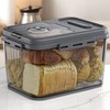 Olimingse Bread Box, 10L Gray Airtight Braed Storage Container, Bread