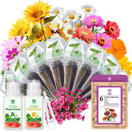 Flower Seed Pods for All Hydroponics Growing System, 8 Pods with 600+ Seeds of Marigold, Zinnia, Cosmos, Dwarf Sunflower, Morning Glory and Daisy