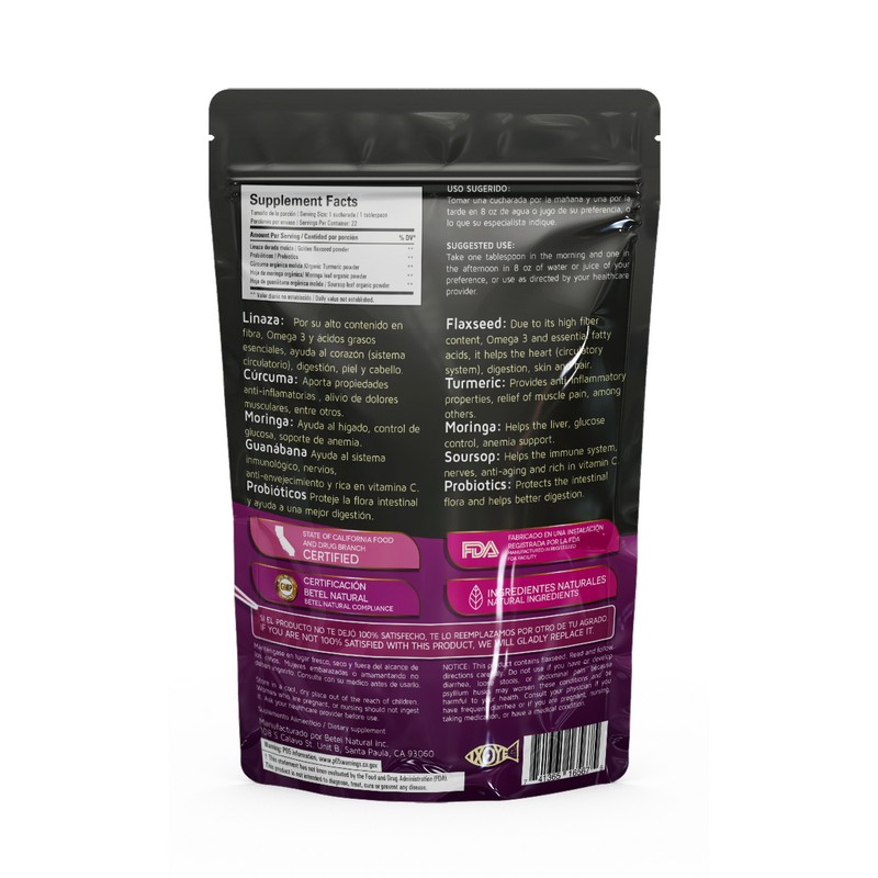 Betel Natural SuperFlax 5 en 1 Golden Flaxseed Powder -