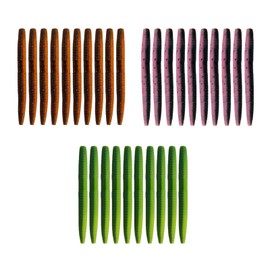 Balifly Senko Worms for Bass Fishing Salted Soft Plastic Baits with Hook Slot for Saltwater Fishing 3.94in 30pcs FS/RE-03(Color A B C)