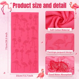 Gilprop 3 Pack Pink Flamingo Hand Towels for Bathroom Cotton Jacquard Flamingo Kitchen Bathroom Towels Preppy Decor 13.8 x 29.5 Inch Absorbent Decorative Washcloth for Tropical Summer Party Gifts