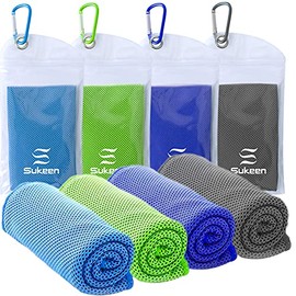 Sukeen Cooling Towel for Neck and Face, 40"x12" Workout Towel for Gym, Microfibe Camping Golf Yoga Sport Towel, Instant Cooling Towel for Men Women(4 Pack)