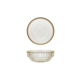 Fortessa Archie Glass, 23 Ounce/ 6 inch Cereal Bowl (Set of 4), Ginger Gold