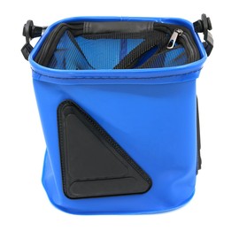 FONGKNOX Portable Fishing Bucket Collapsible Live Baits Fishes Container Outdoor Camping Foldable Water Bucket Fetching Water Multi Function with Handle & Rope Easy Carry 7.2L Blue Colour