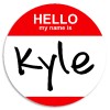 Kiwi Gifts Hello My Name Is Kyle - 3 Pack Circle Stickers 3 Inch - Custom Nametag