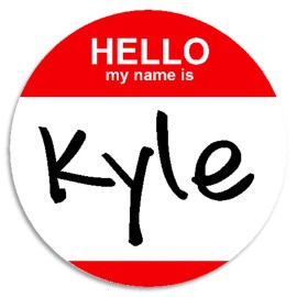 Kiwi Gifts Hello My Name Is Kyle - 3 Pack Circle Stickers 3 Inch - Custom Nametag