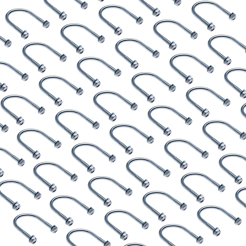 M8 U-bracket with nuts and washers, U-shape threaded bracket for