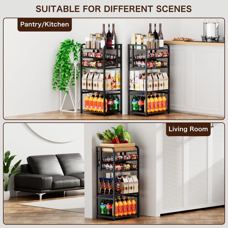 Kadolina Can Organizer for Pantry, 5-Tier Pantry Organizer, Kitchen Organizers